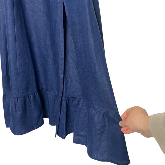 Reformation Belgium Linen Dress Danube Size 4 NEW - Picture 12 of 16